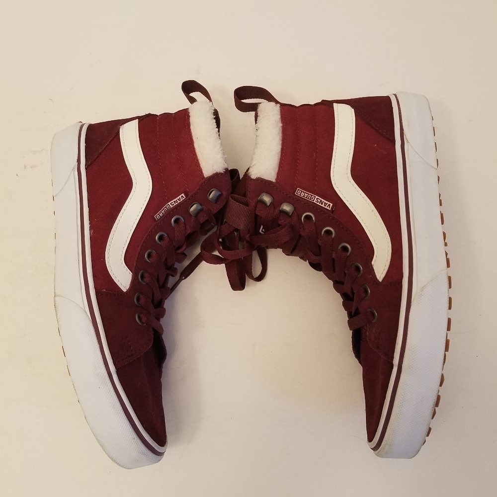 Vans Guard Women's Filmore High Top Sneakers Red Suede Sherpa Size 8 - Picture 14 of 16